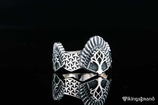 Vikings Yggdrasil Ring Sterling Silver Handmade Jewelry