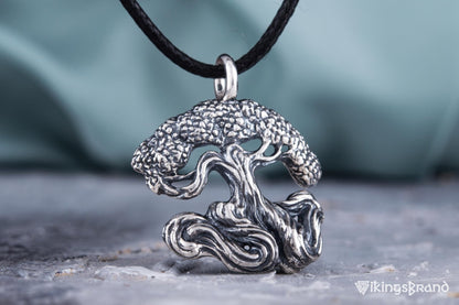 Vikings Yggdrasil World Tree Sterling Silver Pendant Norse Jewelry
