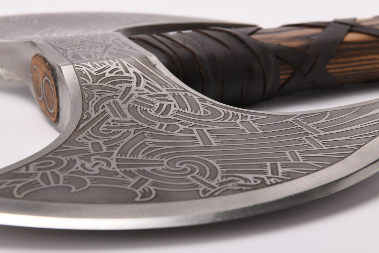 VikingsBrand Odin’s Twin-Blade Viking Axe – Hand-Forged Collectible