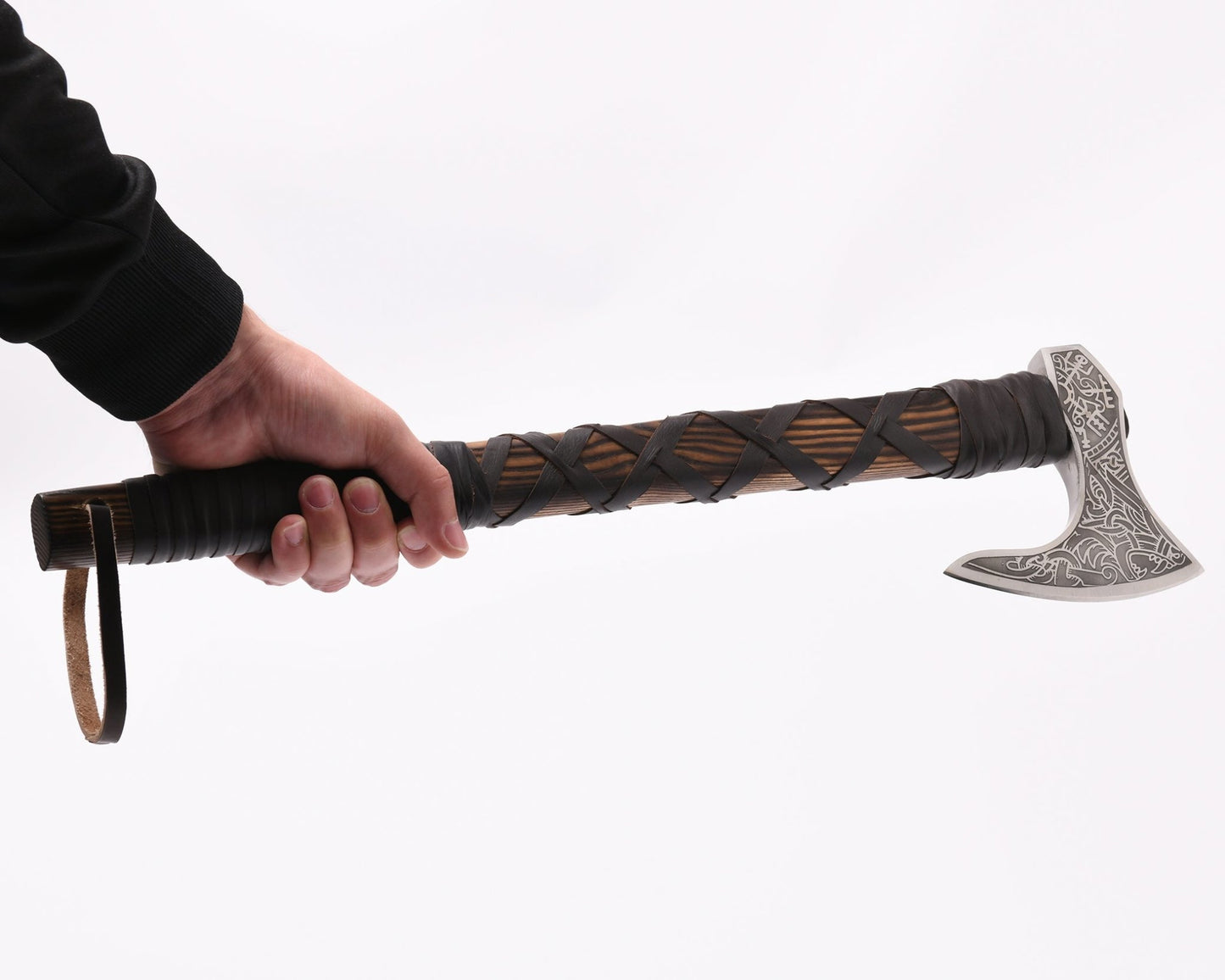VikingsBrand Viking Axe Weapon - Hand-Crafted Battle Axe Fenrir