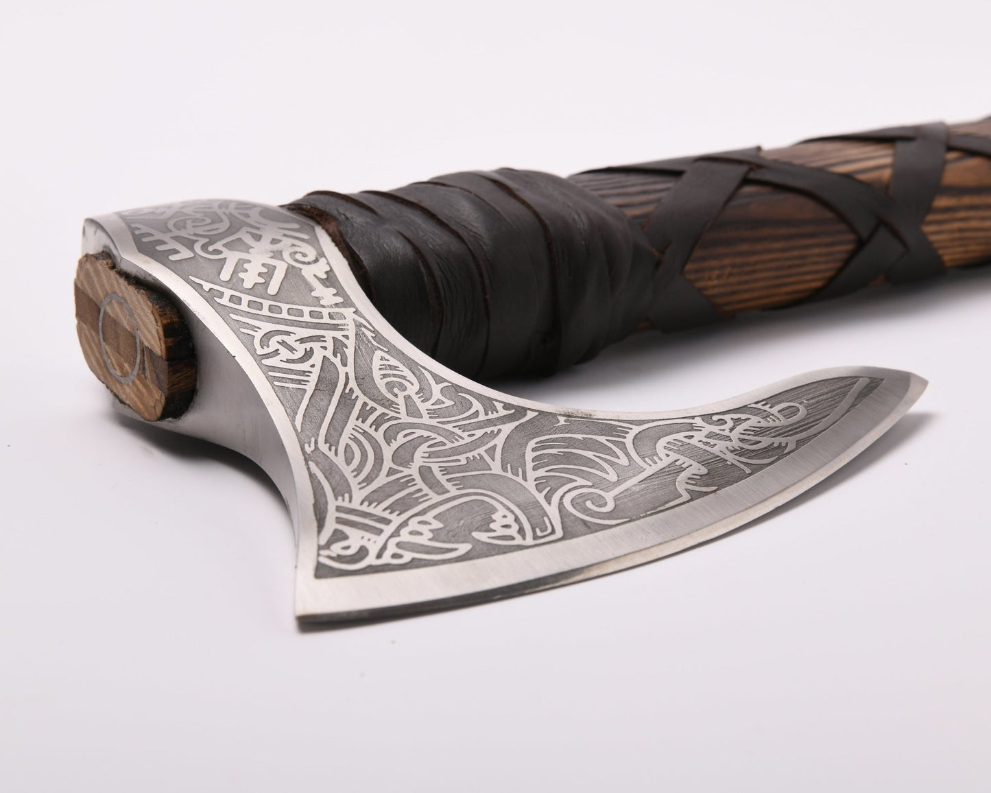 VikingsBrand Viking Axe Weapon - Hand-Crafted Battle Axe Fenrir