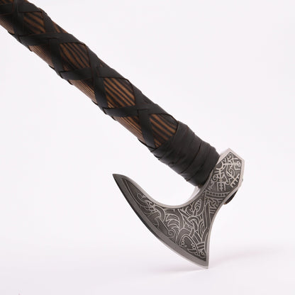 VikingsBrand Viking Axe Weapon - Hand-Crafted Battle Axe Fenrir
