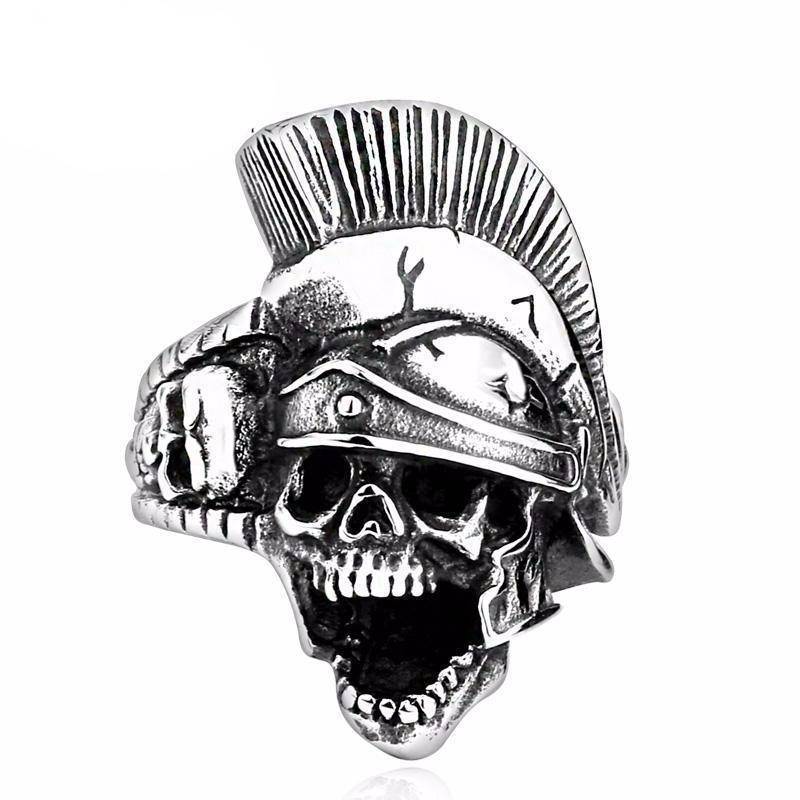 Warrior Punk Skull Rome Ring - VikingsBrand