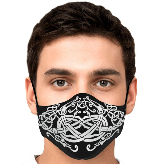 White Dragons Viking Face Mask Cover