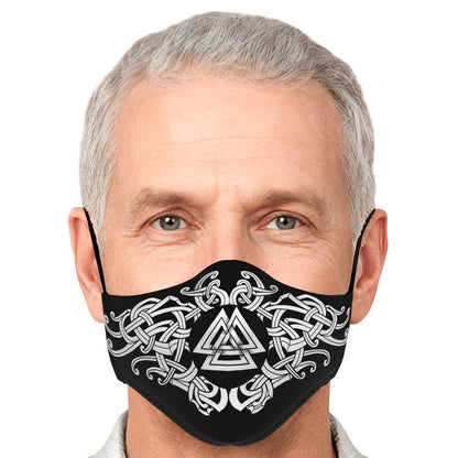 White Valknut Knot Viking Face Mask Cover