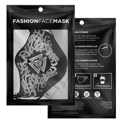 White Valknut Knot Viking Face Mask Cover