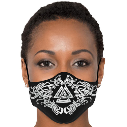 White Valknut Knot Viking Face Mask Cover
