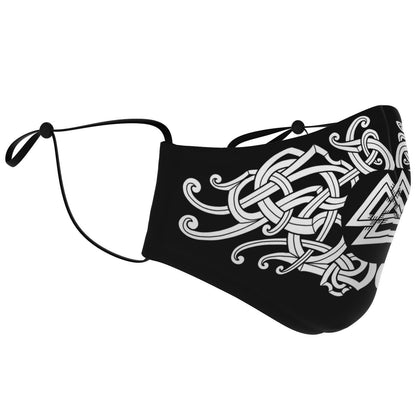 White Valknut Knot Viking Face Mask Cover