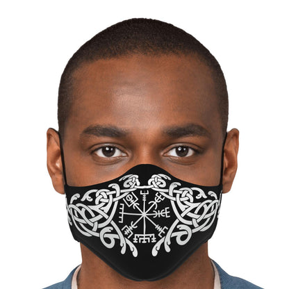 White Vegvisir Knot Viking Face Mask Cover