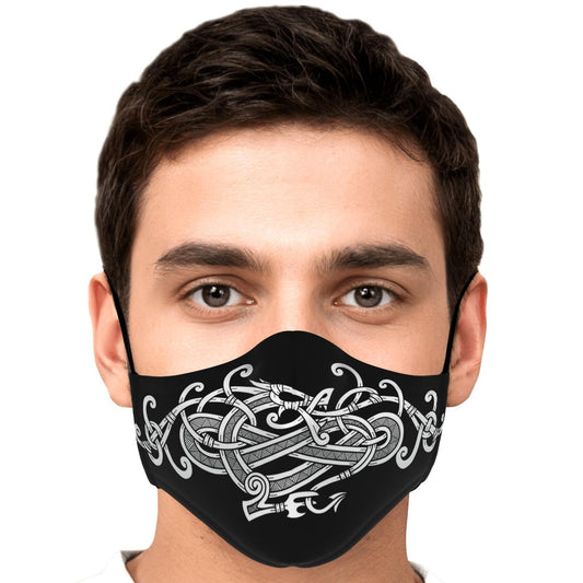 White Viking Dragon Face Mask Cover