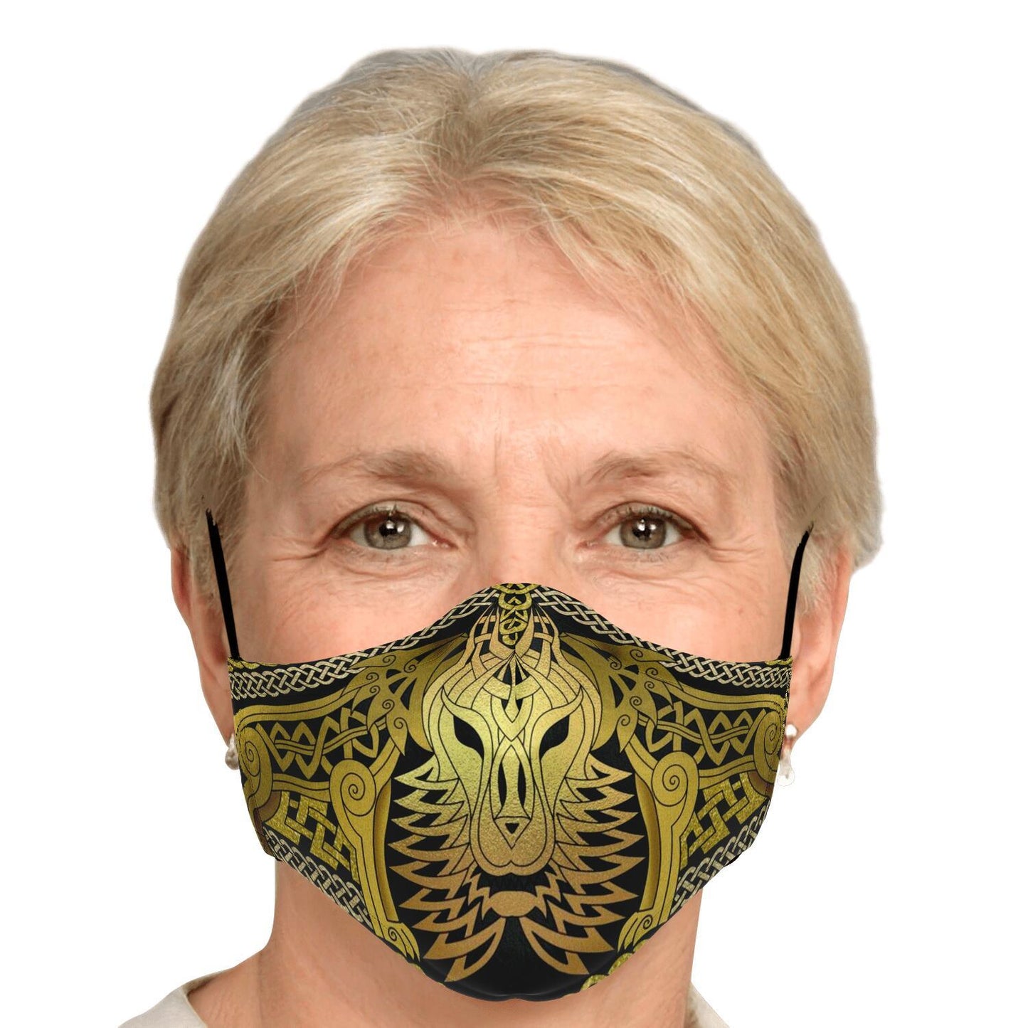Wolf Head Gold Viking Face Mask Cover