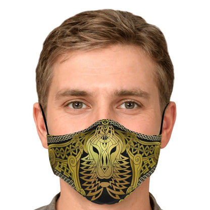 Wolf Head Gold Viking Face Mask Cover