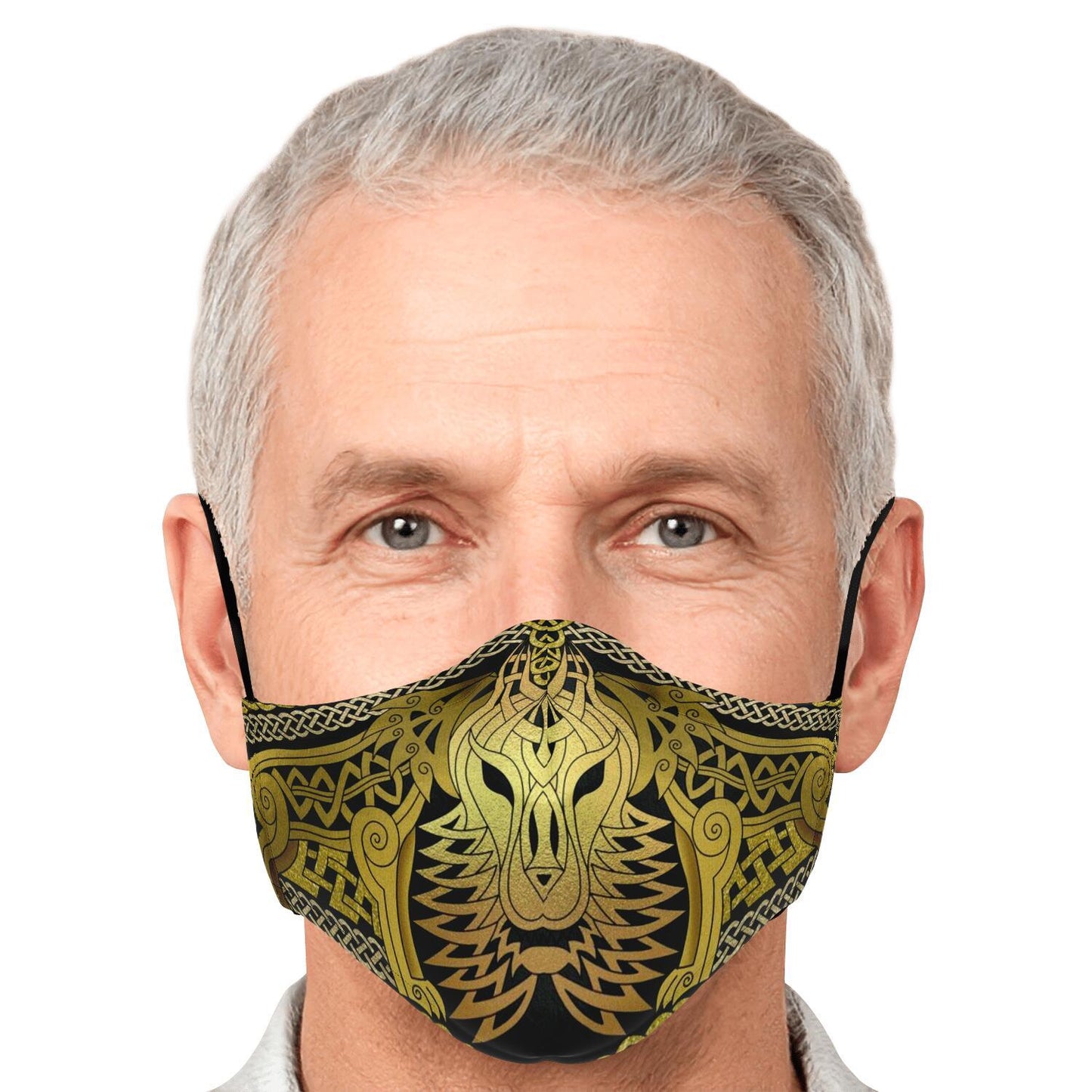 Wolf Head Gold Viking Face Mask Cover