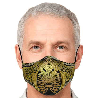 Wolf Head Gold Viking Face Mask Cover