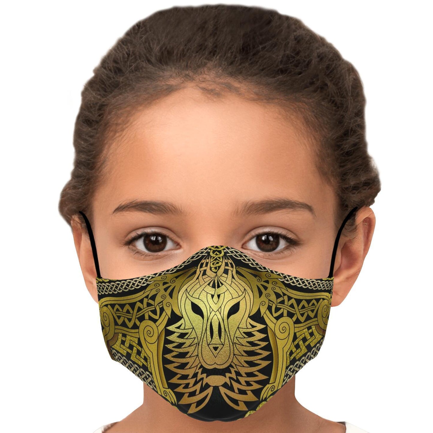 Wolf Head Gold Viking Face Mask Cover