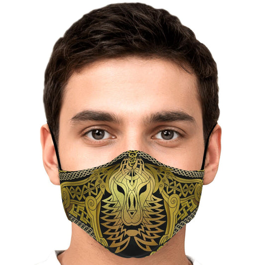 Wolf Head Gold Viking Face Mask Cover