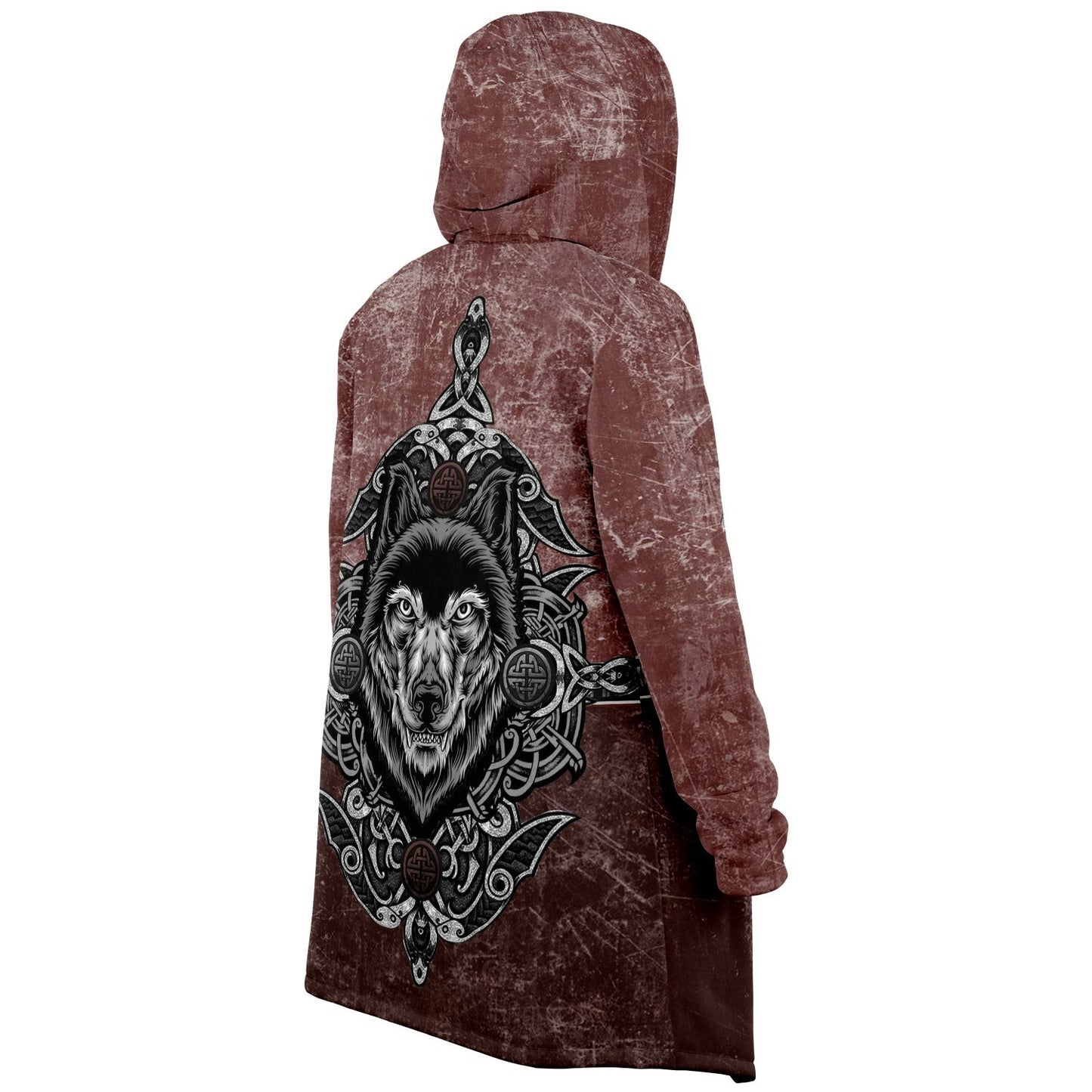 Wolf Head Premium Viking Red Cloak