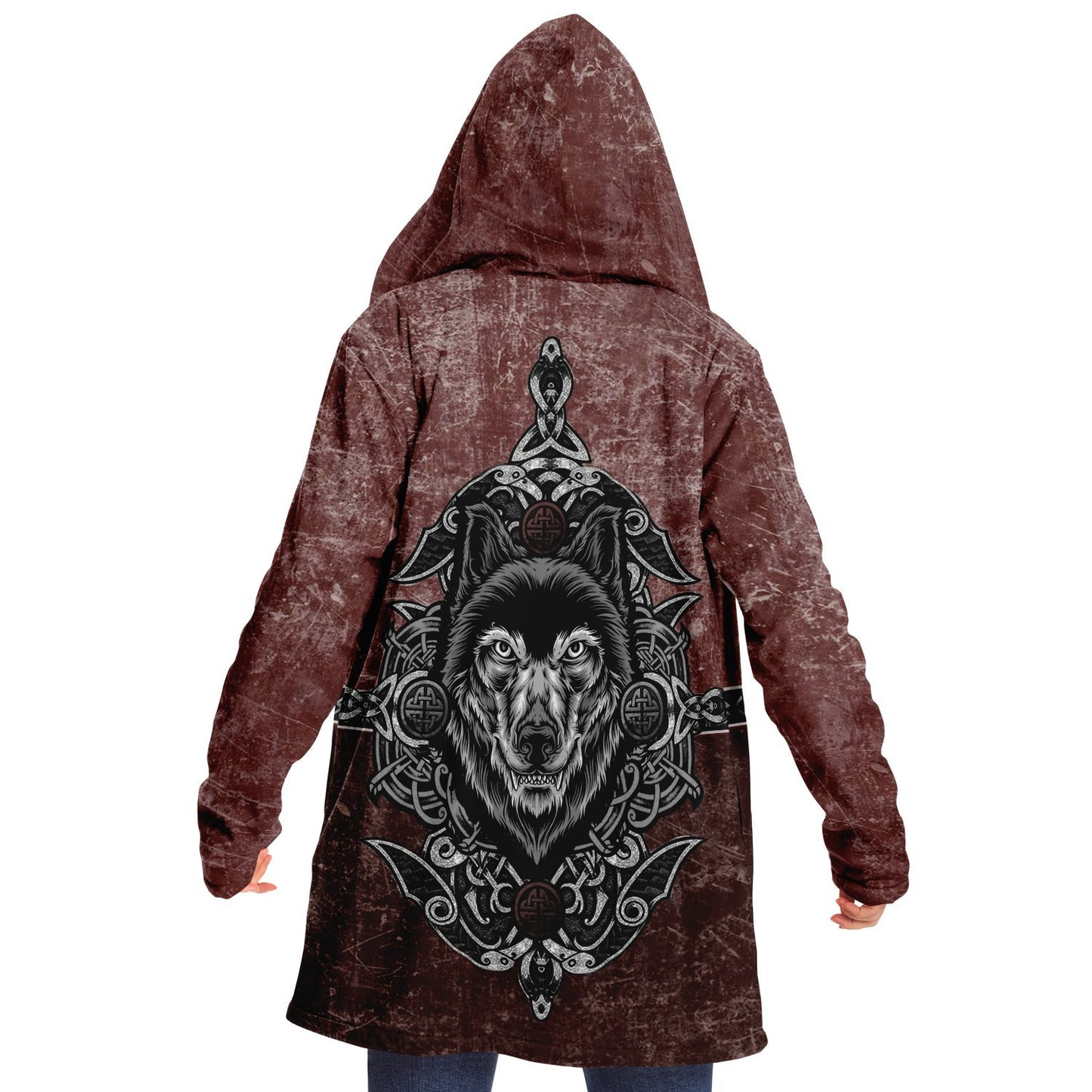 Wolf Head Premium Viking Red Cloak