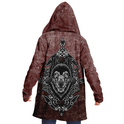 Wolf Head Premium Viking Red Cloak