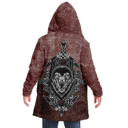 Wolf Head Premium Viking Red Cloak