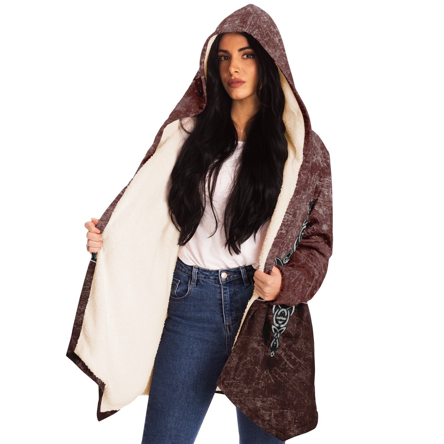 Wolf Head Premium Viking Red Cloak