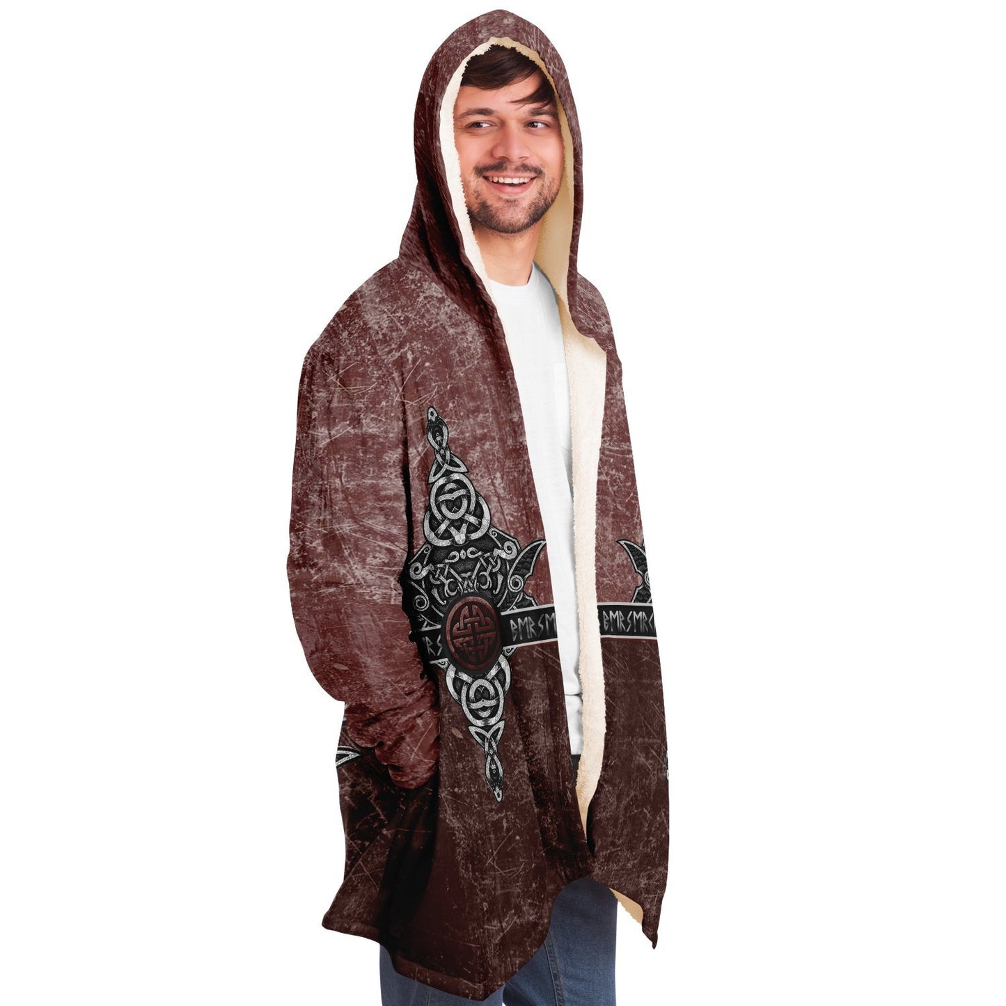 Wolf Head Premium Viking Red Cloak