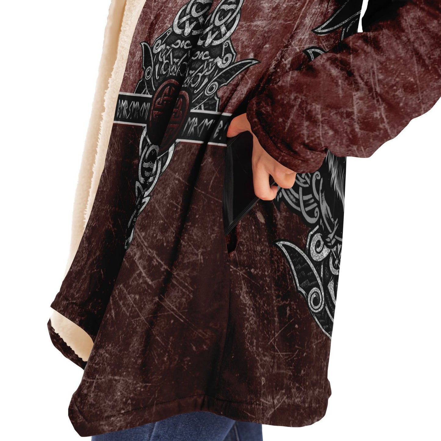 Wolf Head Premium Viking Red Cloak