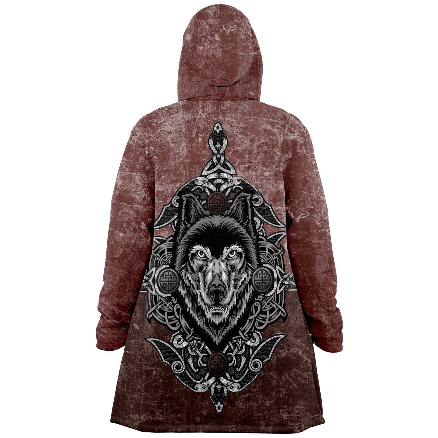 Wolf Head Premium Viking Red Cloak