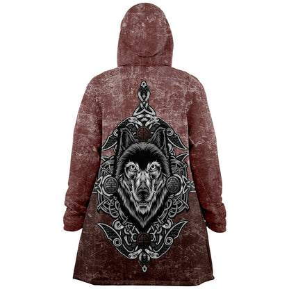 Wolf Head Premium Viking Red Cloak