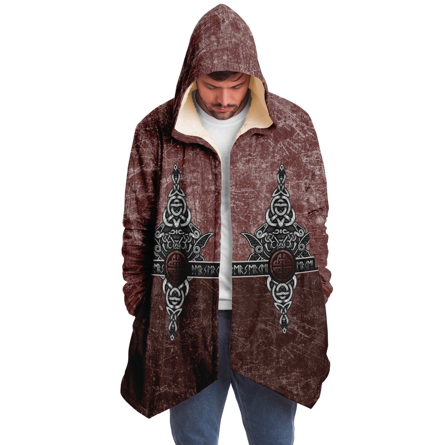 Wolf Head Premium Viking Red Cloak