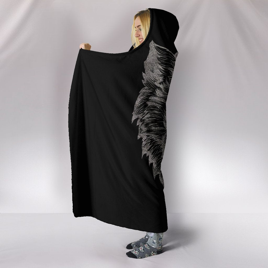 Wolf Head with Helm of Awe Hooded Blanket - VikingsBrand