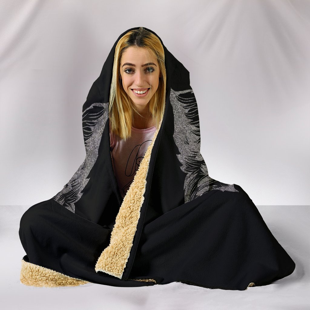 Wolf Head with Helm of Awe Hooded Blanket - VikingsBrand