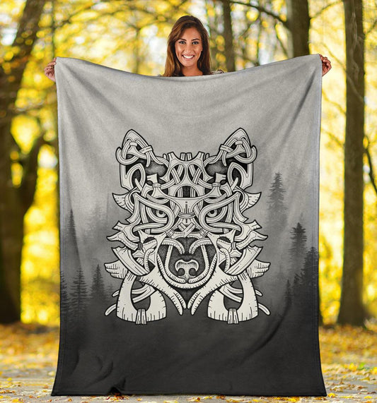 Wolf in Spruce Forest Blanket