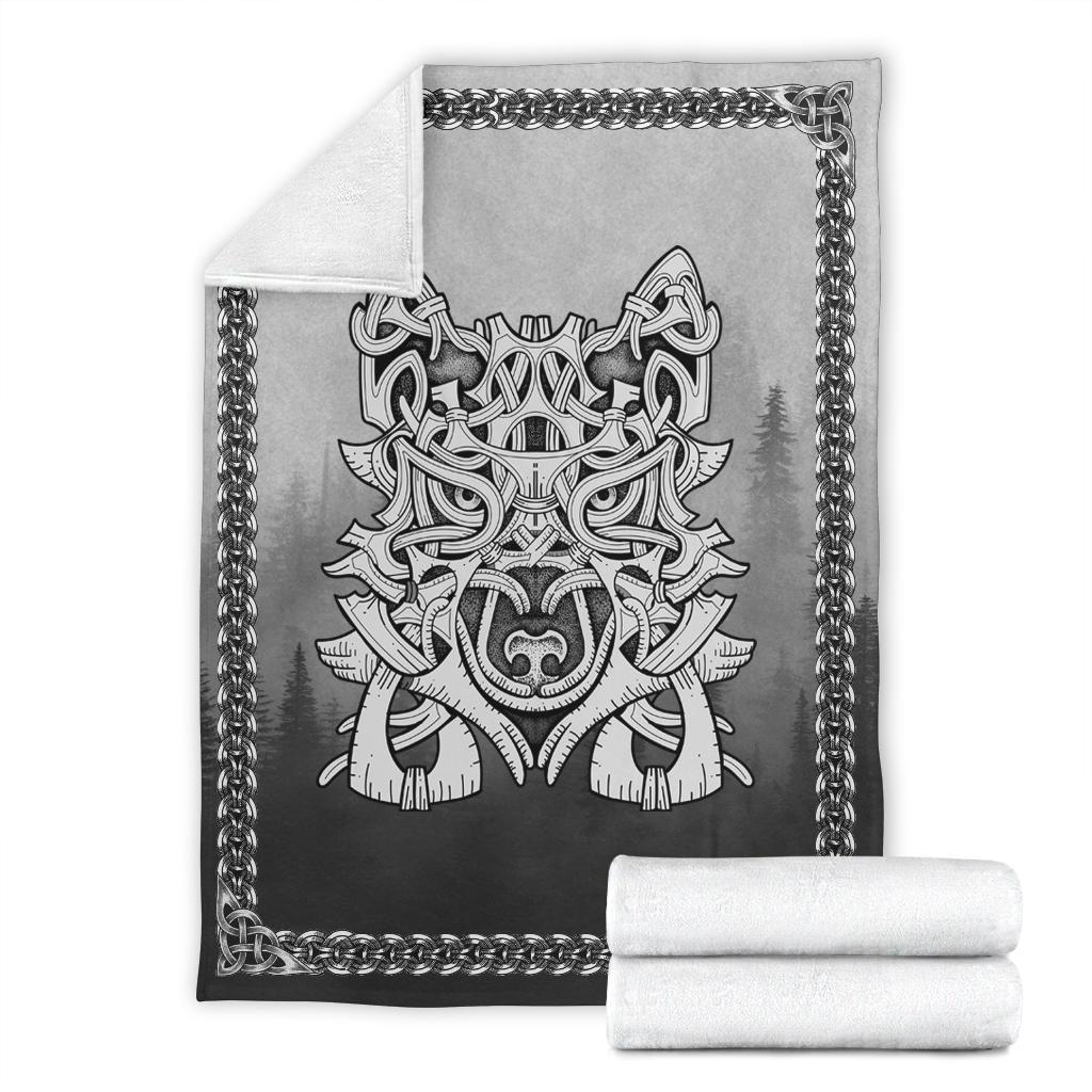 Wolf in Spruce Forest Blanket - Viking Home Decor