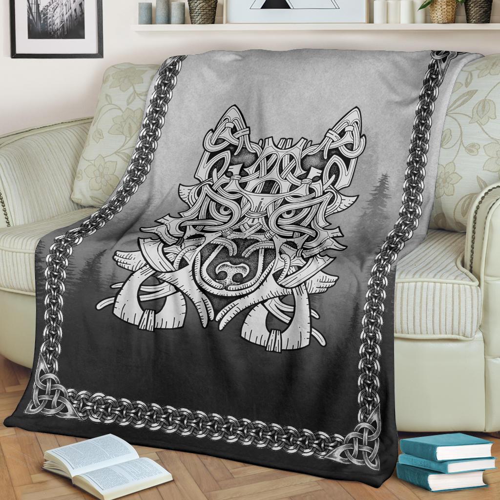 Wolf in Spruce Forest Blanket - Viking Home Decor