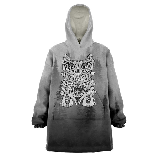 Wolf in Spruce Forest Hygge Snug Viking Hoodie