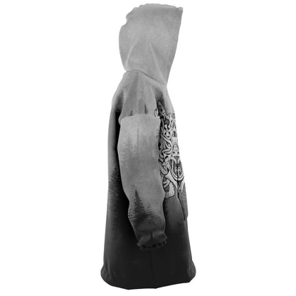 Wolf in Spruce Forest Hygge Snug Viking Hoodie
