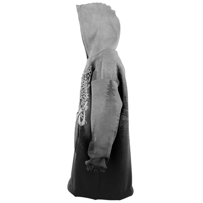 Wolf in Spruce Forest Hygge Snug Viking Hoodie