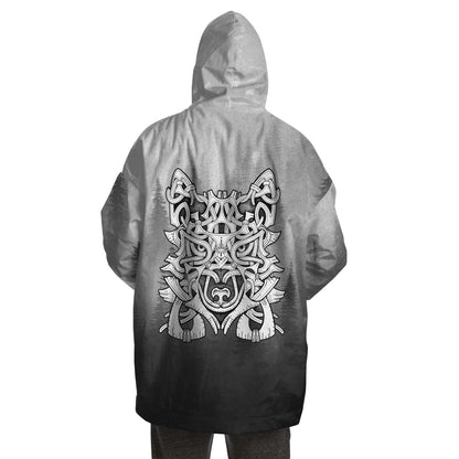 Wolf in Spruce Forest Hygge Snug Viking Hoodie - Back