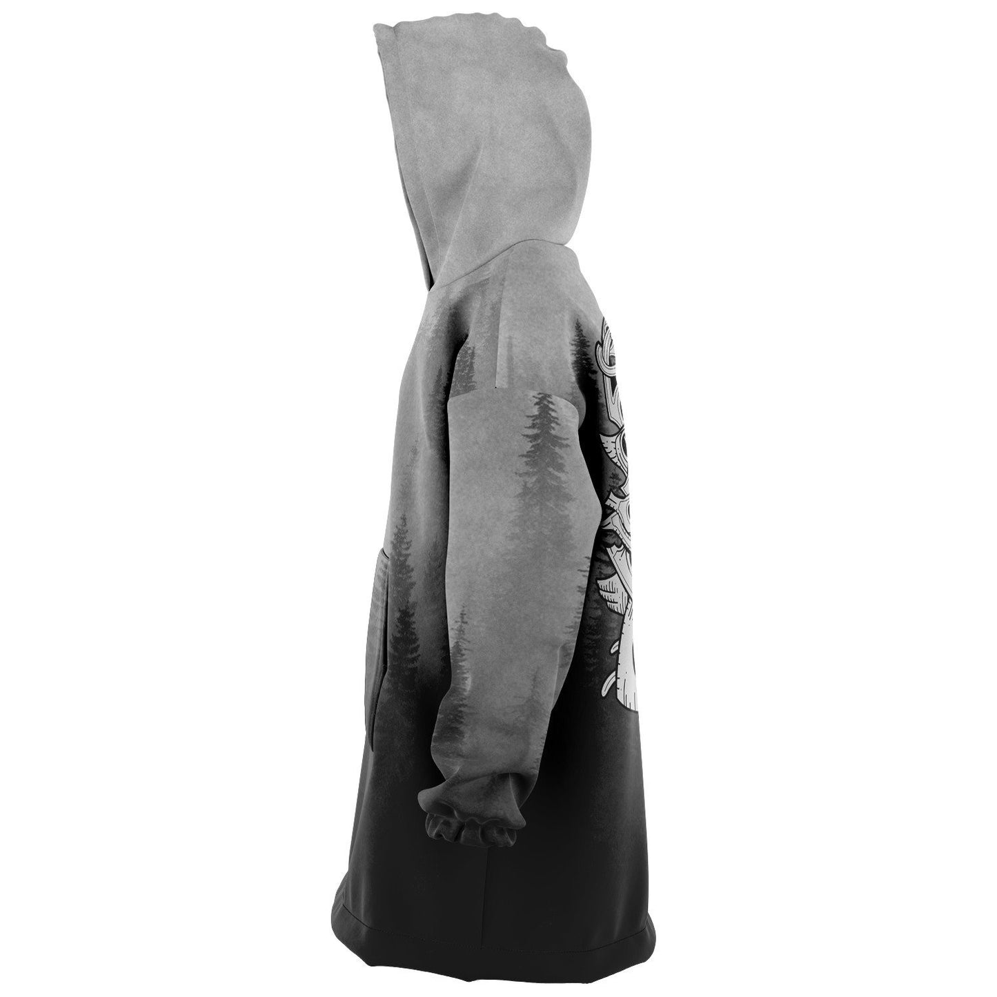 Wolf in Spruce Forest Hygge Snug Viking Hoodie - Back