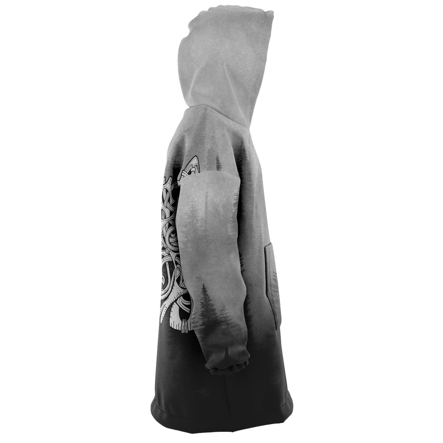 Wolf in Spruce Forest Hygge Snug Viking Hoodie - Back