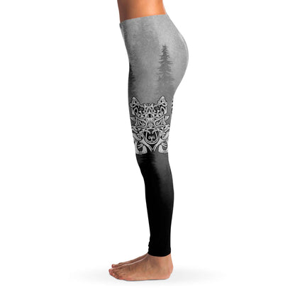 Wolf in Spruce Forest Leggings for Shieldmaiden
