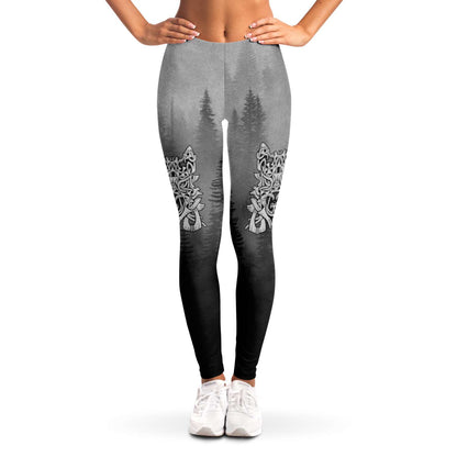 Wolf in Spruce Forest Leggings for Shieldmaiden