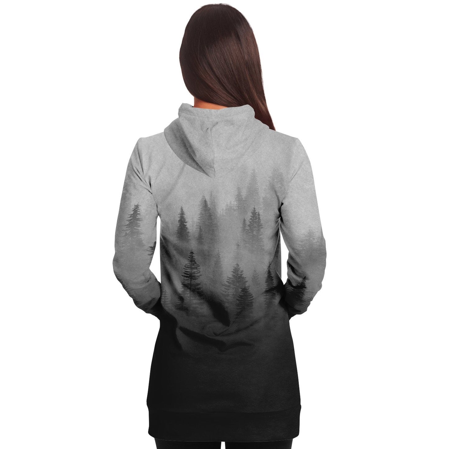 Wolf in Spruce Forest Longline Hoodie for Shieldmaidens