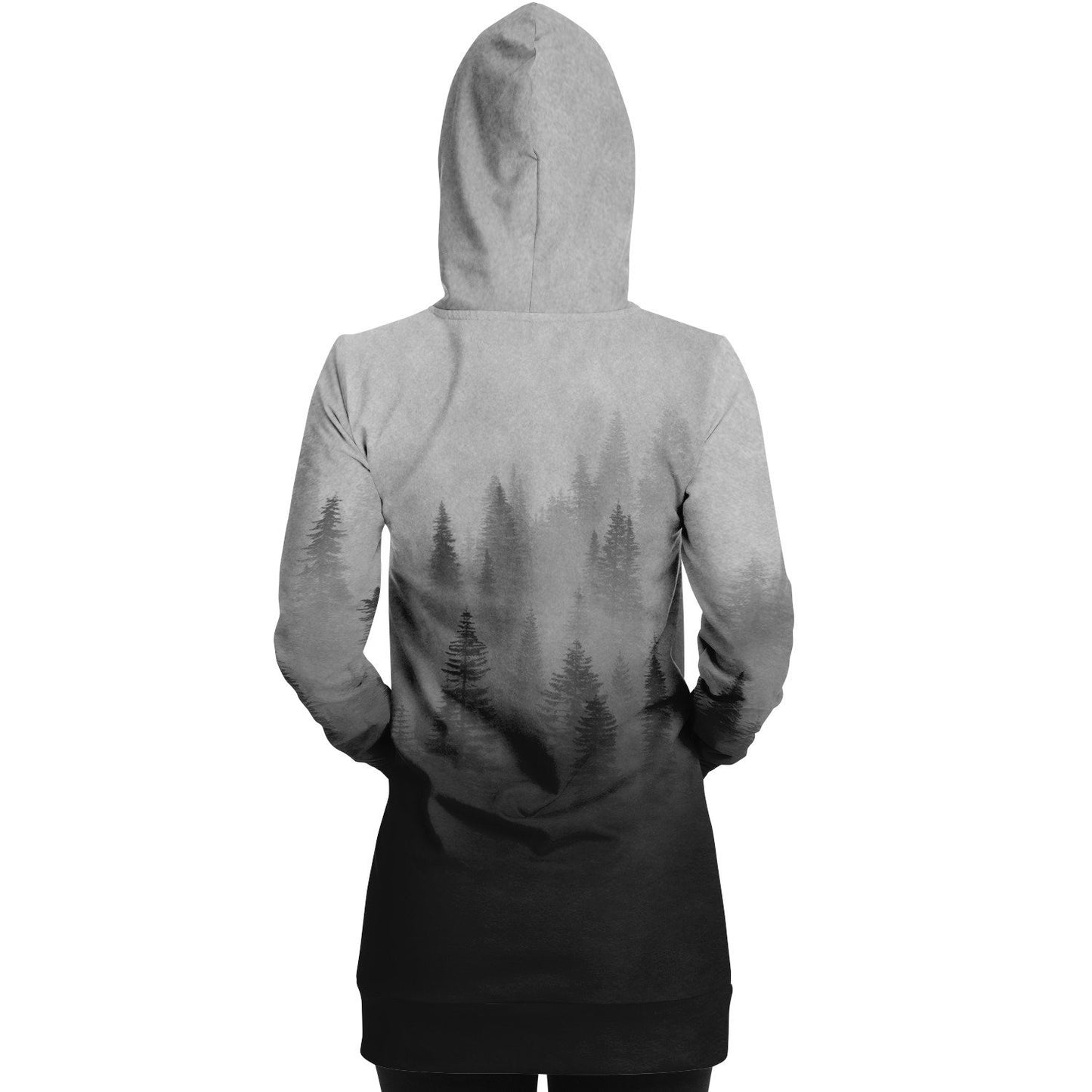 Wolf in Spruce Forest Longline Hoodie for Shieldmaidens