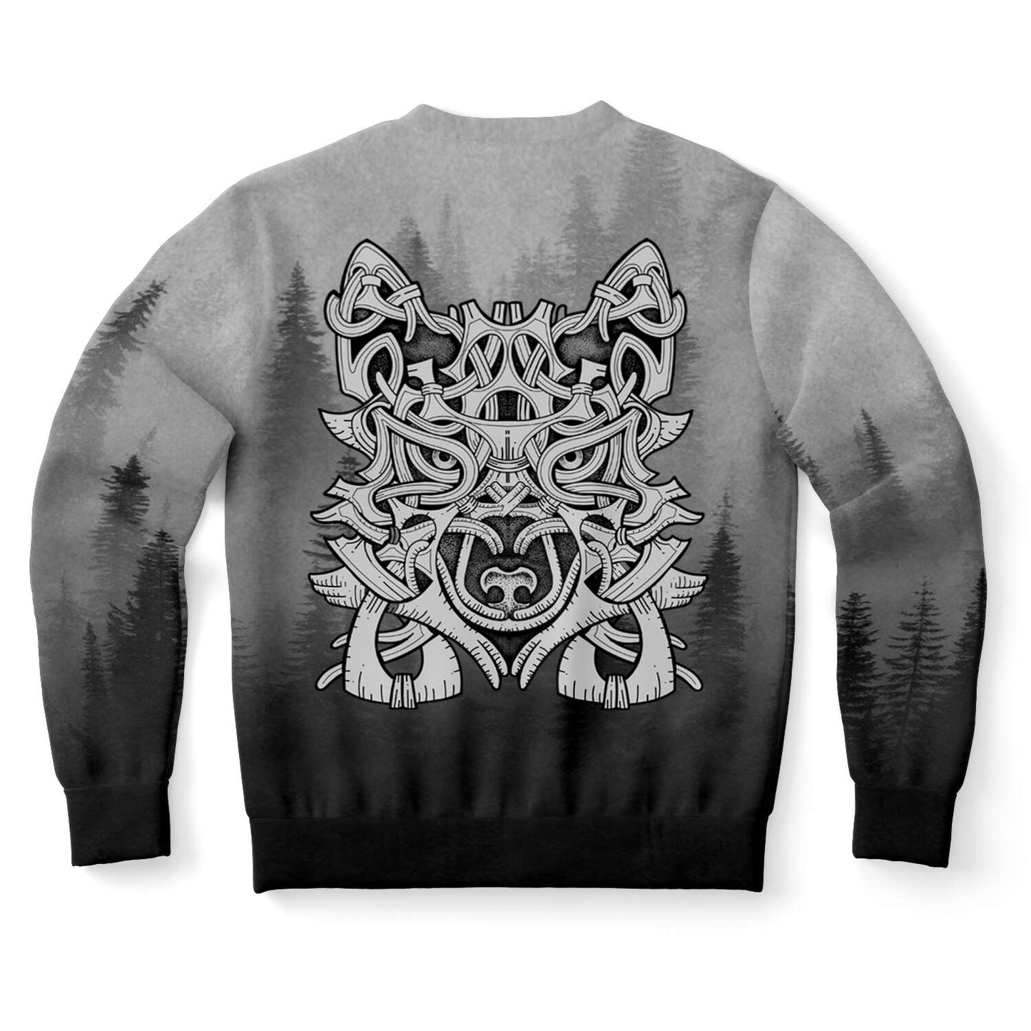 Wolf in Spruce Forest Sweatshirt - Back Design