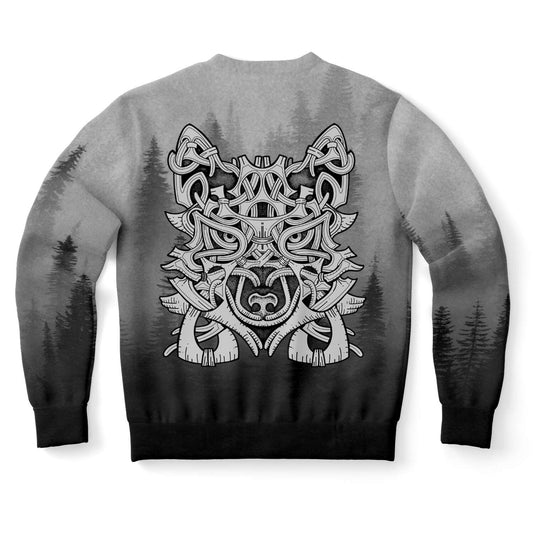 Wolf in Spruce Forest Sweatshirt - Back Design