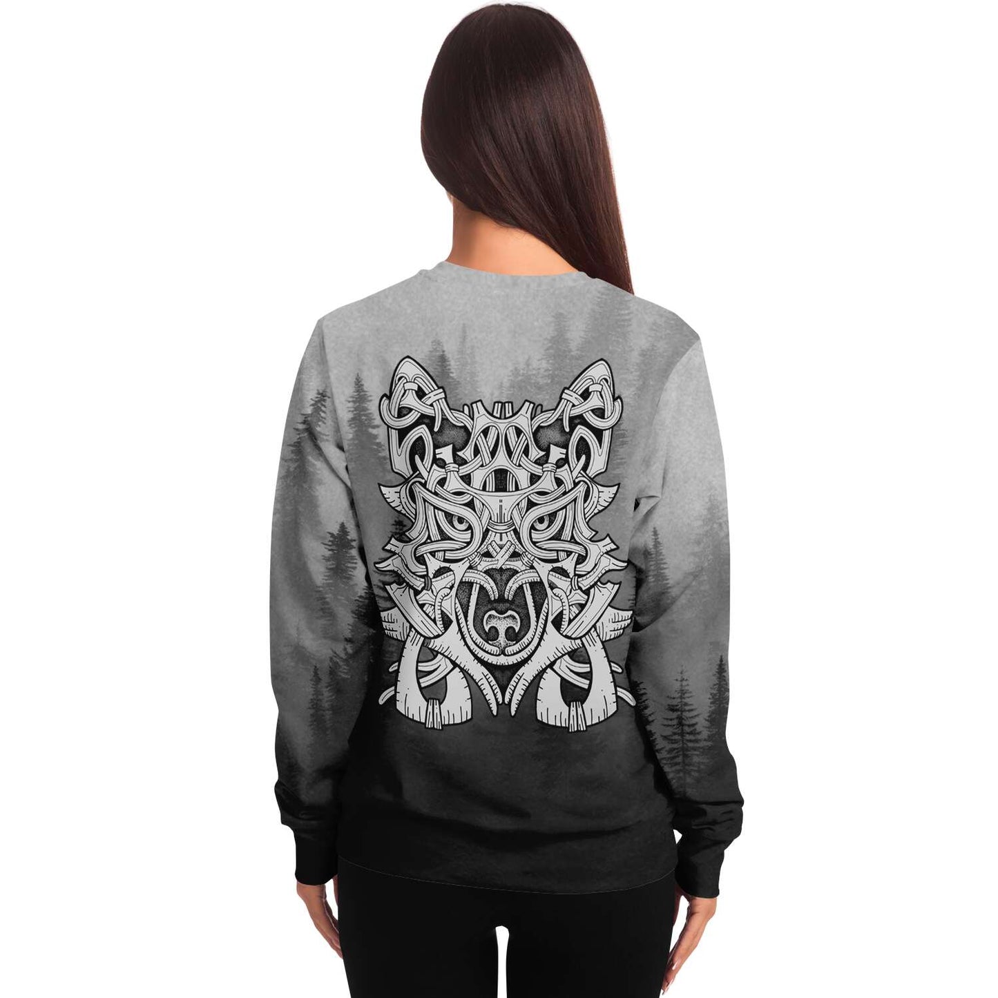 Wolf in Spruce Forest Sweatshirt - Back Design