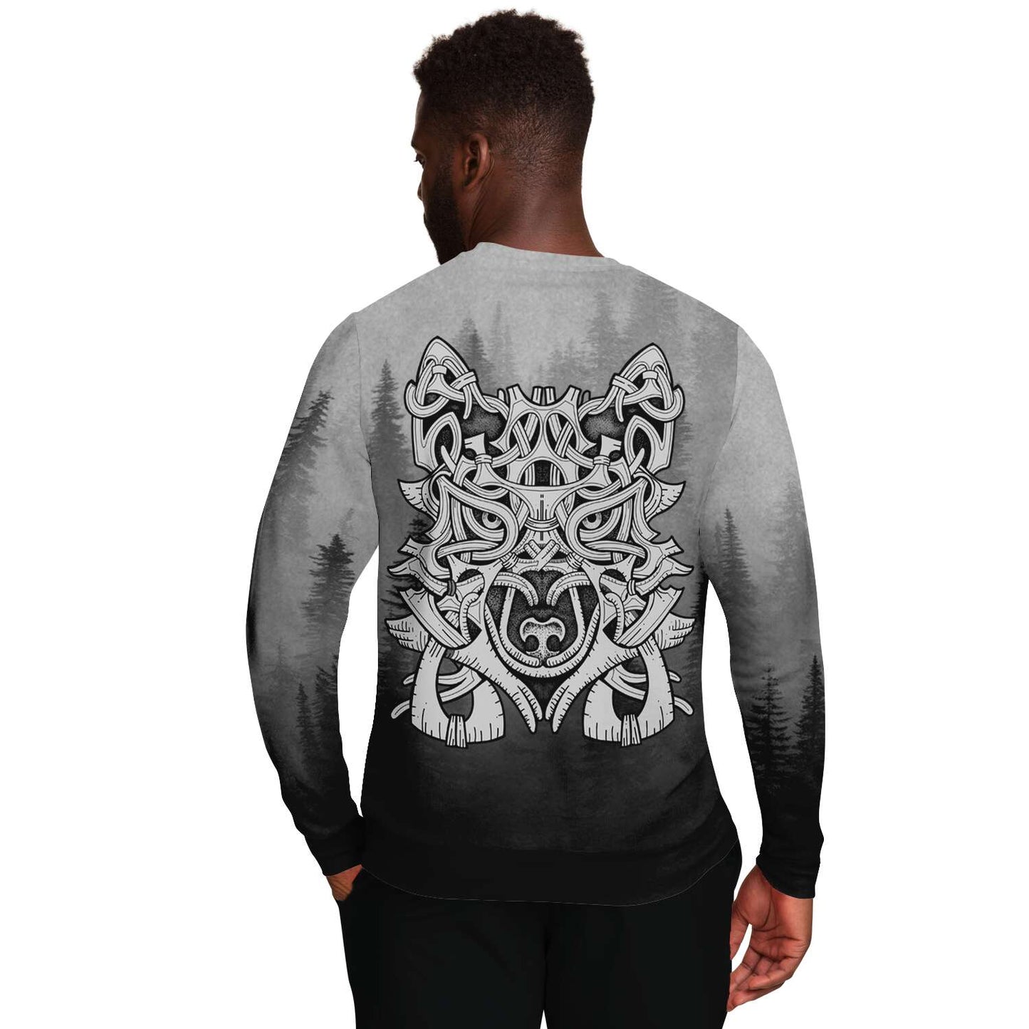 Wolf in Spruce Forest Sweatshirt - Back Design