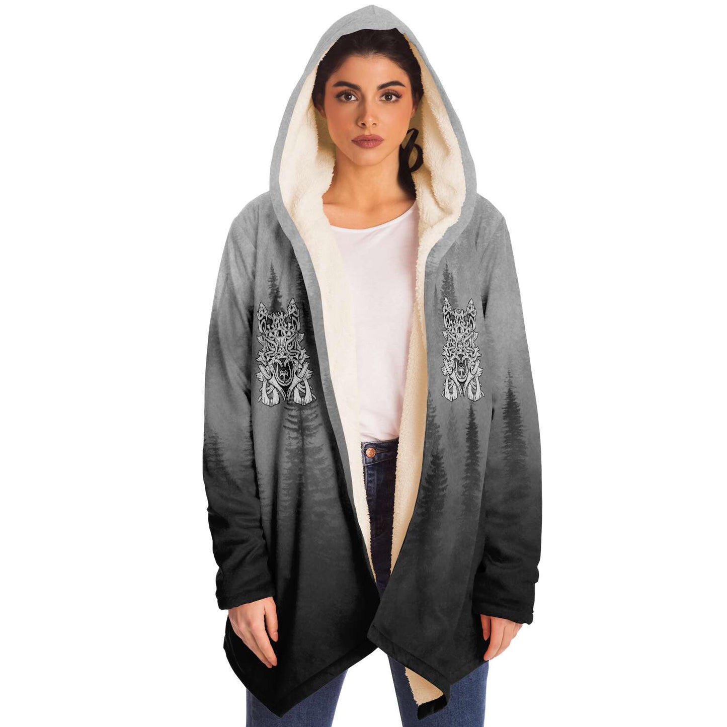 Wolf in Spruce Forest Unisex Viking Cloak
